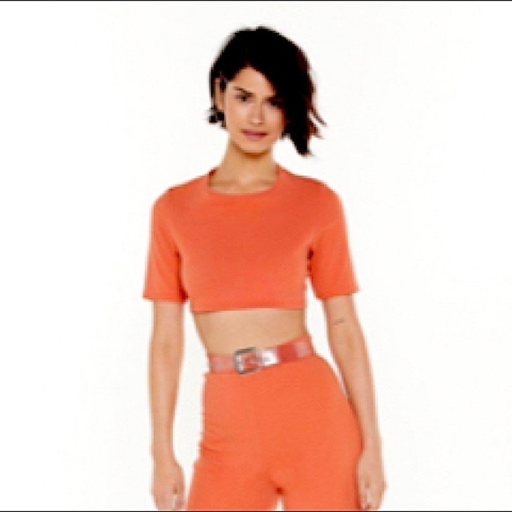 NASTY GAL Orange Crop Top